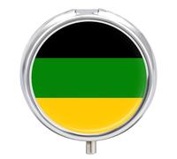 Flag of The African National Congress Round Pill Box Organiser 3 Compartment Medicine Case