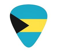 Flag of the Bahamas 12 Piece Guitar Pick Set Durable Non Slip Different Sizes for Electric Guitar Acoustic Guitar Ukulele