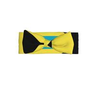 Flag of the Bahamas Baby Bow Headband-Soft Stretchy for 0-6 Months