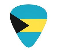 Flag of the Bahamas Patterned Guitar Picks, 12-Piece Set, Suitable for Bass and Electric Guitar Playing, Ideal for Beginners