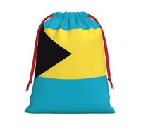 Flag of the Bahamas Print Holiday Drawstring Bag, Treat Pouch Wrap,Reusable Event Favor,Daily Storage Bag L