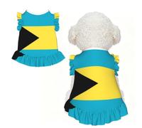 Flag of the Bahamas XS Pet Apparel for Small Dogs-Cute Summer Outfit for Puppy, Soft Breathable Pet Clothes for Cat