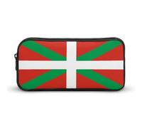 Flag of The Basque Country Large Pencil Case Makeup Bag | Funny Stationery Pouch Organiser Storage for Office Travel Daily