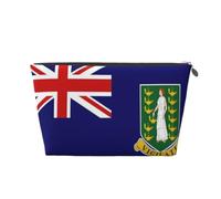 Flag of the British Virgin Islands Leather Travel Makeup Bag-Waterproof Cosmetic Pouch