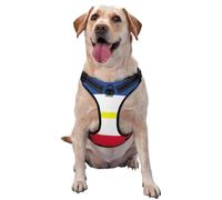 Flag of The Canton of Mecklenburg Dog Harness for Small, Medium, and Large Dogs â€“ Reflective Straps, Adjustable Fit with Quick-Release Buckles