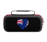 Flag of The Cayman Islands Heart Compatible with Switch Carrying Case Waterproof Protective Travel Bag with 20 Game Card Slots