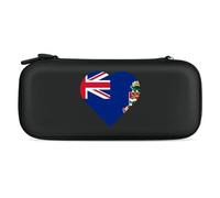 Flag of The Cayman Islands Heart Compatible with Switch Carrying Case Waterproof Protective Travel Bag with 15 Game Card Slots