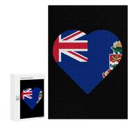Flag of The Cayman Islands Heart Wooden Jigsaw Puzzles for Adults Funny Brain-Teasing Game Idea Puzzle Gift