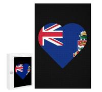 Flag of The Cayman Islands Heart Wooden Jigsaw Puzzles for Adults Funny Brain-Teasing Game Idea Puzzle Gift