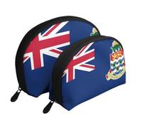 Flag of The Cayman Islands Portable Bags Clutch Pouch.2-Piece Makeup Bag Set, Large & Small Travel Cosmetic Pouches