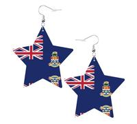 Flag of the Cayman Islands Prints Leather Star-Shaped Earrings Lightweight And Stylish Accessories For Parties Dances And Everyday Life.