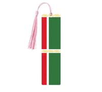 Flag of The Chechen Republic 5 Pc Artistic Bookmark Set for Women, Tassel Wooden Bookmarks Study Supplies