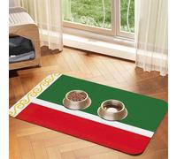 Flag Of The Chechen Republic Absorbent Leather Pet Tablecloth Non-Slip Dining Pad For Puppy Kitten Food Water Bowls