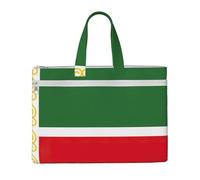 Flag Of The Chechen Republic Canvas Document Bag Organizer Handbag For Travel And Leisure Weekends, Black, One Size