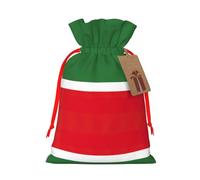 Flag Of The Chechen Republic Christmas Canvas Gift Bag With Drawstring,Reusable Personalizedgift Bag