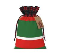 Flag Of The Chechen Republic Holiday Printed Drawstring Pouch M For Festival Wrapping, Storage And Party Use