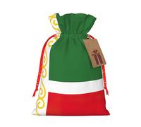 Flag Of The Chechen Republic Linen Drawstring Gift Bag Xmas Party Candy Bag Reusable Storage Pouches