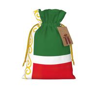 Flag Of The Chechen Republic Linen Drawstring Gift Bag Xmas Party Candy Bag Reusable Storage Pouches