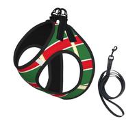 Flag Of The Chechen Republic Pet Leash Vest For Small Dogs Cats Reflective Adjustable Soft Outdoor Walking Hiking Training