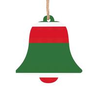 Flag Of The Chechen Republic Print 6pcs Christmas Tree Hanging Decor, Wooden Angel Bell Tree Snowman Shapes For Xmas Setup
