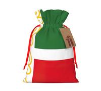 Flag of the Chechen Republic Print Birthday Gifts Wrap Bag Unique Drawstring Gifts Bag Canvas Bags for Party Wedding Present,1 Piece M