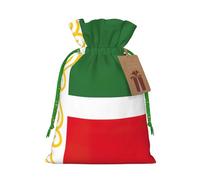Flag of the Chechen Republic Print Birthday Gifts Wrap Bag Unique Drawstring Gifts Bag Canvas Bags for Party Wedding Present,1 Piece S