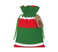 Flag Of The Chechen Republic Print Christmas Drawstring Present Bag, Reusable Holiday Goodie Bag For Presents