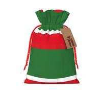 Flag Of The Chechen Republic Print Christmas Drawstring Present Bag, Reusable Holiday Goodie Bag For Presents