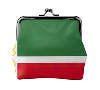 Flag of the Chechen Republic print Coin Purse Small Change Purse Card Holder Coin Pouch Small Wallet for Women and Men, Black, One Size, Vintage