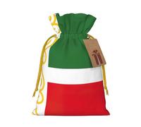 Flag of the Chechen Republic print Drawstring Gift Bag for Wedding Party Birthday Unique Present Bag Reusable Canvas Bag,1 Piece M