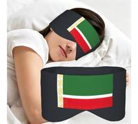 Flag of The Chechen Republic Print Full Coverage Sleep Mask,Eye Mask Portable for Travel Office Nap Shift Work