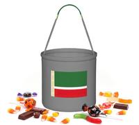 Flag Of The Chechen Republic Print Handheld Candy Bag Halloween Bucket | Round Party Container Shopping Storage Chocolates Snacks Gift Basket