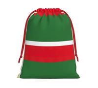 Flag Of The Chechen Republic Print Plush Gift Bags Reusable Drawstring Gift Wrap Bags,For Holiday Candy Party Supplies