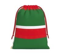 Flag Of The Chechen Republic Print Plush Gift Bags With Drawstring, Reusable Gift Wrap For Christmas, Wedding, Party -Size M