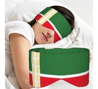Flag of The Chechen Republic Print Sleep Eye Cover Double Sided Full Wrap for Bed Flights Meditation