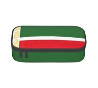 Flag of The Chechen Republic Print Teen Large Storage Pencil Case Stationery Organizer School College Business Travel