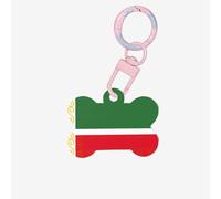 Flag of The Chechen Republic Printing 1 Pc Dog Tag Bone Shape Id Tags Double Sided with Key Ring Pet Craft Pet for Pets