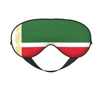 Flag of The Chechen Republic Sleep Mask Night's Sleep Soft Eye Mask Adjustable Strap Works Nap Position Sleeping Aid