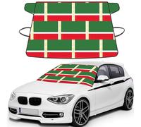 Flag of the Chechen Republic Waterproof Car Windshield Cover, Stylish Printed Windshield Snow Cover Fits Sedans, Cars & SUVs - 69x42.5''
