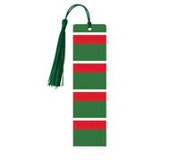 Flag of The Chechen Republic Wooden Bookmark with Tassels, Natural Rectangle Wood Craft Tags, Gifts for Men and Women