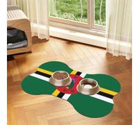 Flag of the Commonwealth of Dominica Bone Shaped Absorbent Dog Feeding Mat