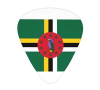 Flag of the Commonwealth of Dominica Guitar Picks 12 Pack Assorted Thickness-0.46mm 0.71mm 0.96mm Thin Medium Heavy Picks for Acoustic Electric Guitar Ukulele