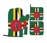Flag of the Commonwealth of Dominica Kitchen baking four-piece set anti-scalding and heat insulation for kitchen baking and grilling