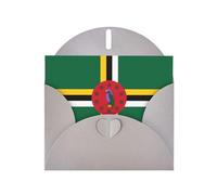 Flag Of The Commonwealth Of Dominica Print Blank Note Card, All Occasion Holidays Greeting Card Gray