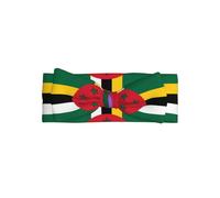Flag of the Commonwealth of Dominica Printed Baby Girl Headband â€“ Soft Elastic Bow Hair Accessories in Nylon for Infants & Little Girls