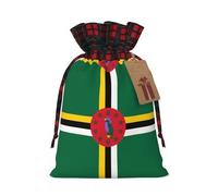 Flag of the Commonwealth of Dominica Printed holiday drawstring bag 8.3x11.8 inch Christmas party decoration gift bag