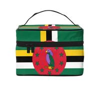 Flag of The Commonwealth of Dominica Travel Cosmetic Bag with Spacious compartments and Multiple Organizers, Crafted from Polyester Twill, Ideal for Gym, Camping, and Business use.