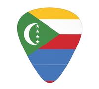 Flag of the Comoros Guitar picks, thin, medium, heavy, 12 pieces, suitable for guitar, bass, electric guitar, ukulele, wear-resistant guitar picks,