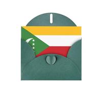 Flag Of The Comoros Print Blank Note Card, All Occasion Holidays Greeting Card Dark Green