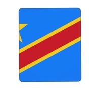 Flag of The Congo Anti-wear Stitching, Textured Waterproof Computer Mouse pad with Anti-Slip Rubber Base, Suitable for laptops, Office and Home Gaming Mouse Pads. 10 x 12 inch